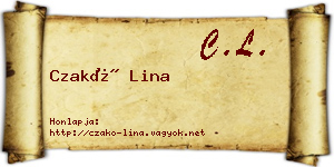 Czakó Lina névjegykártya